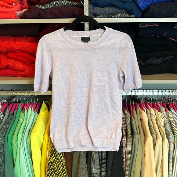 J Crew 100% cashmere short sleeve crew neck sweater top size XS​ - Picture 1 of 3